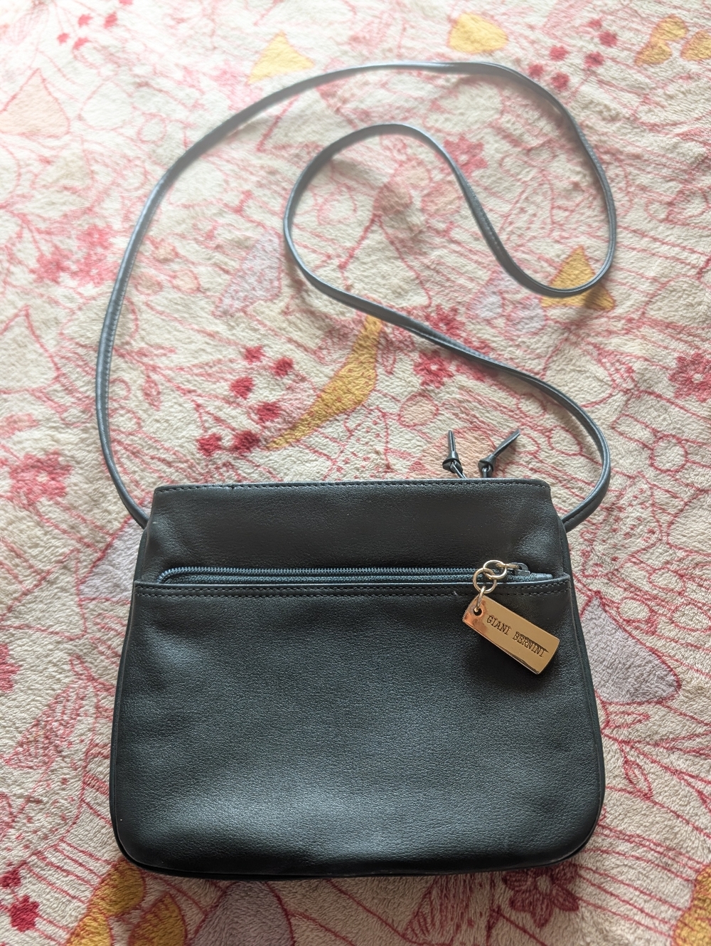 Giani Bernini Vintage Green Italian Leather Designer Crossbody Shoulderbag Purse